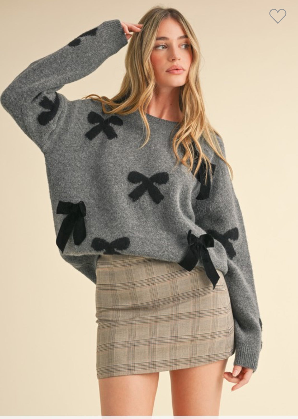 Velvet Bow Knit Sweater