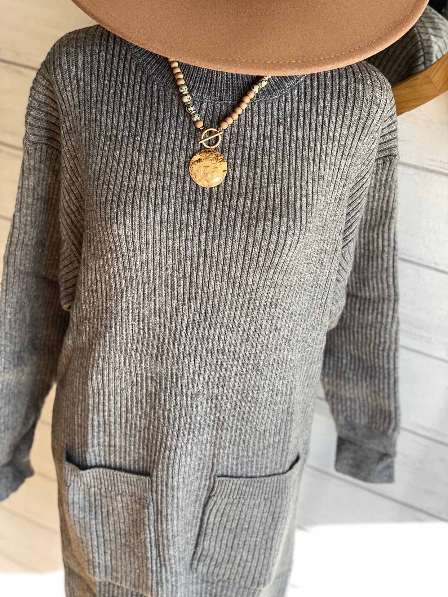 Rib Knit Sweater Dress