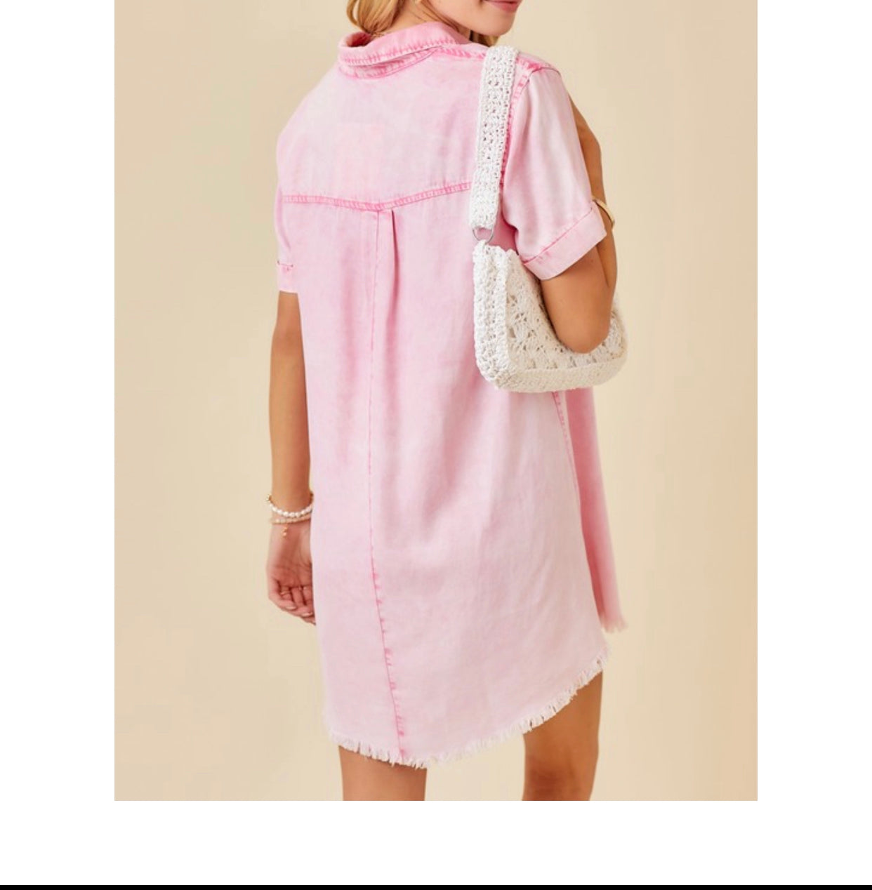 Washed Pink Shirt Dress