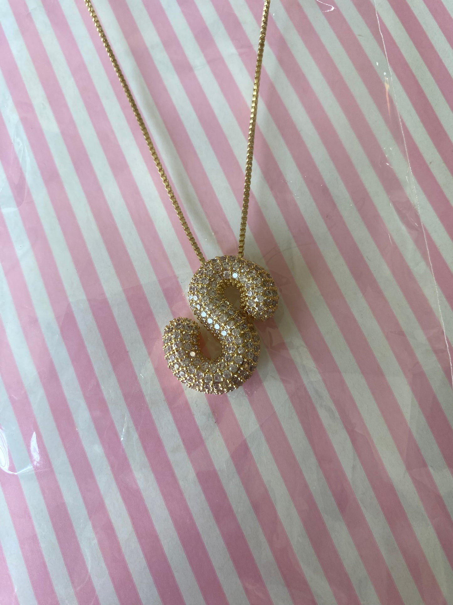 Pave Rhinestone Bubble Balloon Necklace