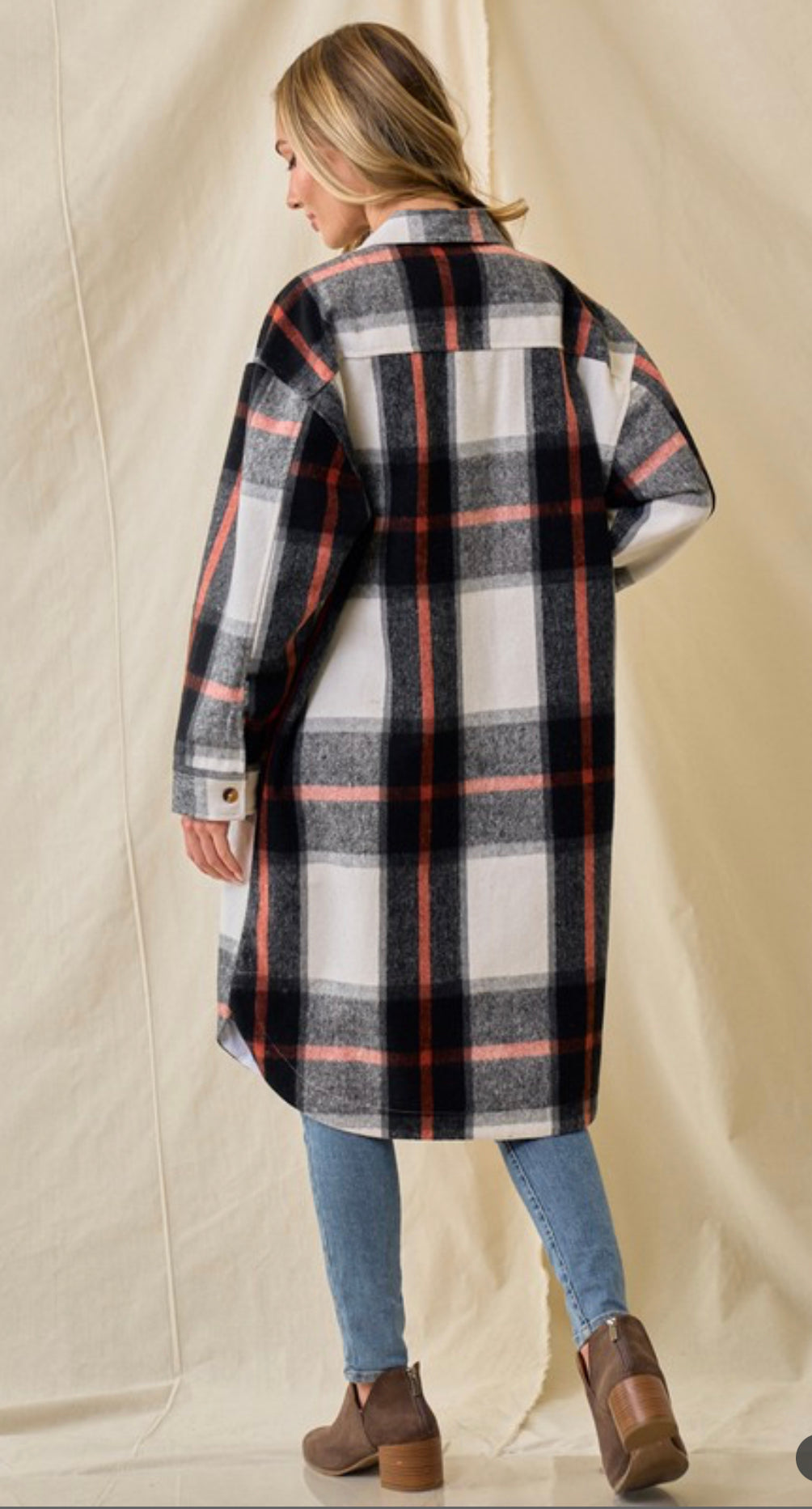 Flannel Plaid Long Shacket