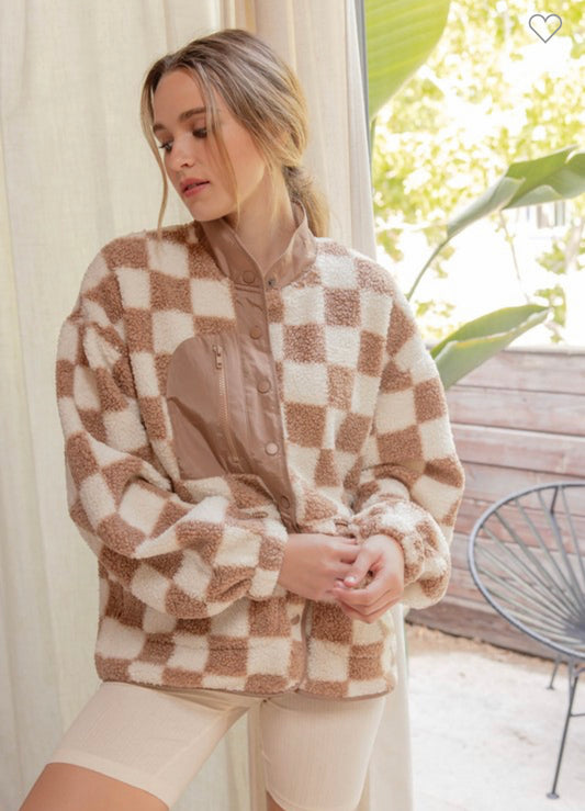 Checkered Sherpa Jacket