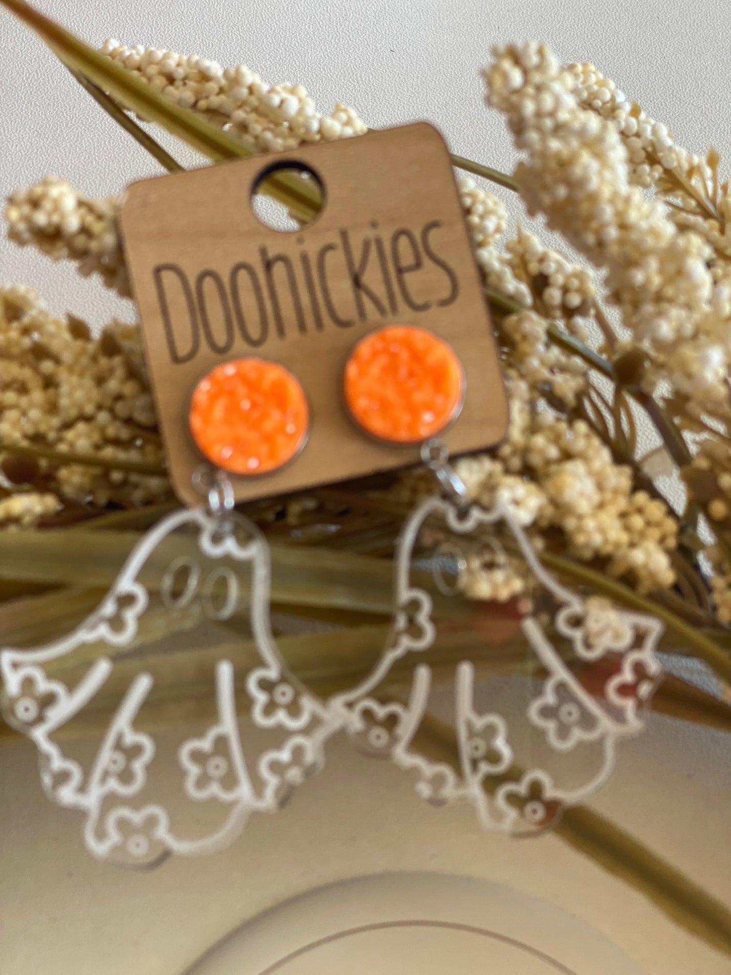 Doohickies Flower Ghost Earrings