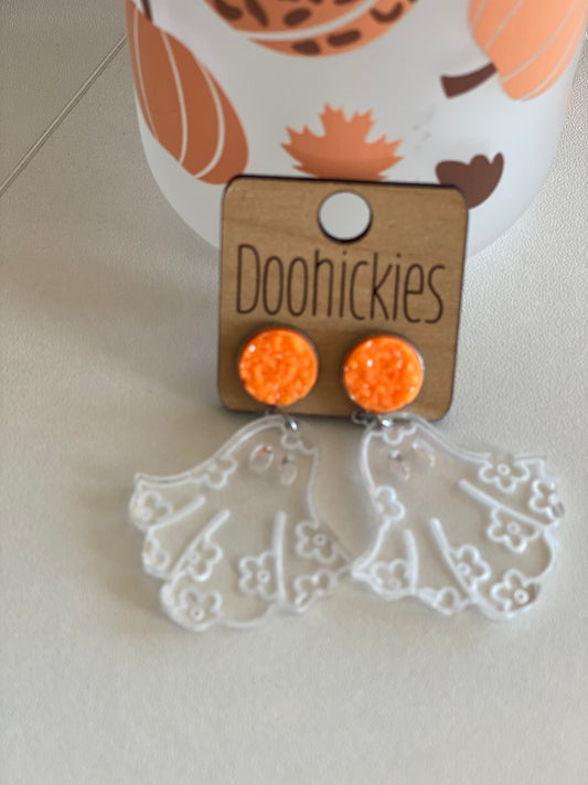 Doohickies Flower Ghost Earrings