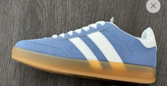 Blue and White Athletic Sneakers