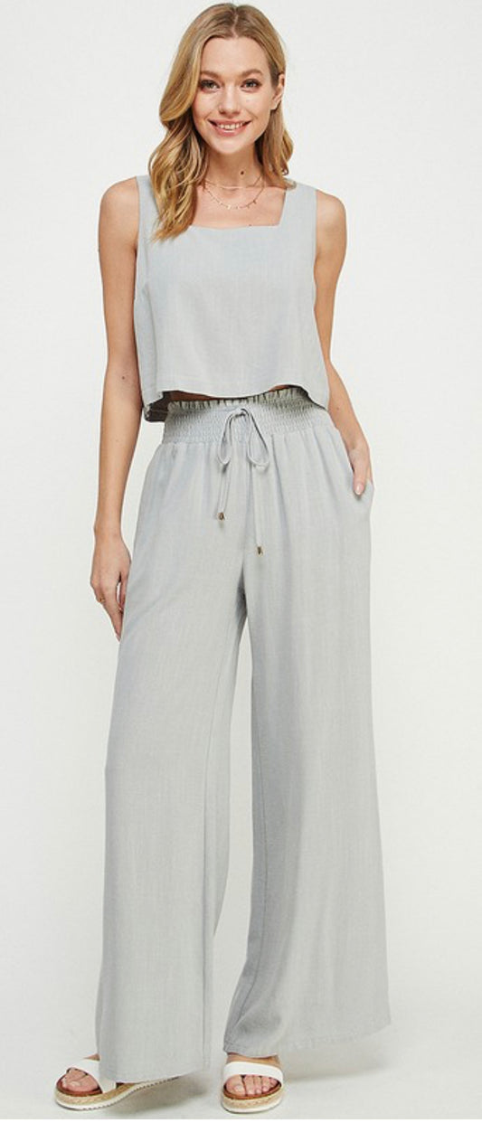 Cool Sage Wide Leg Pants