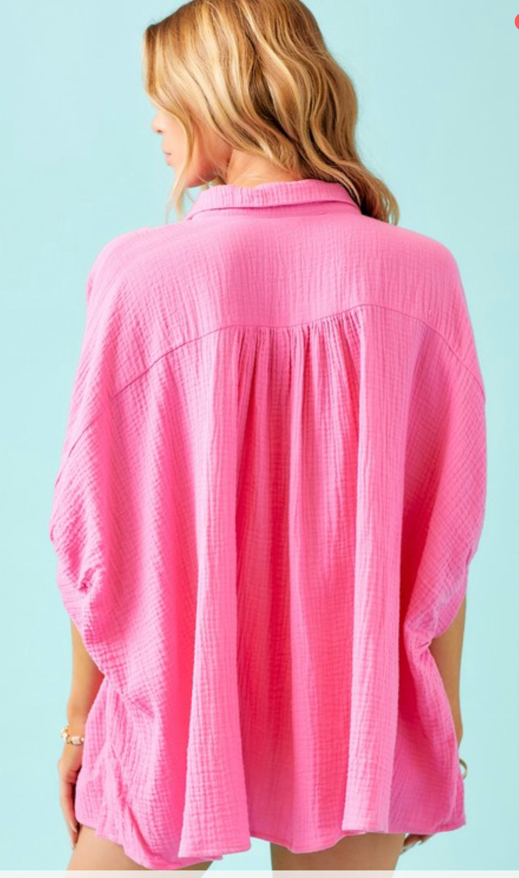 Bubble Gum Pink Gauze Shirt