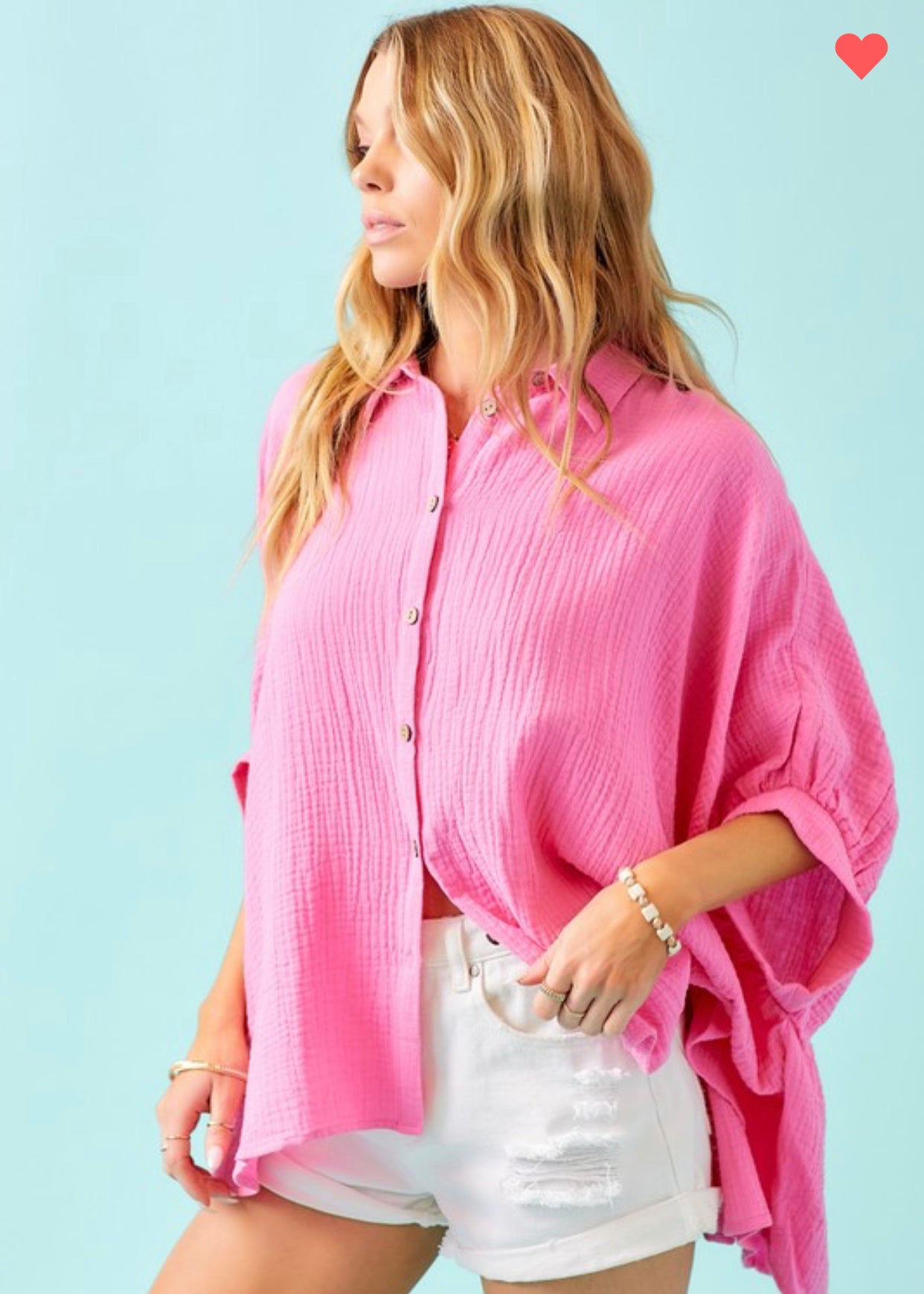 Bubble Gum Pink Gauze Shirt