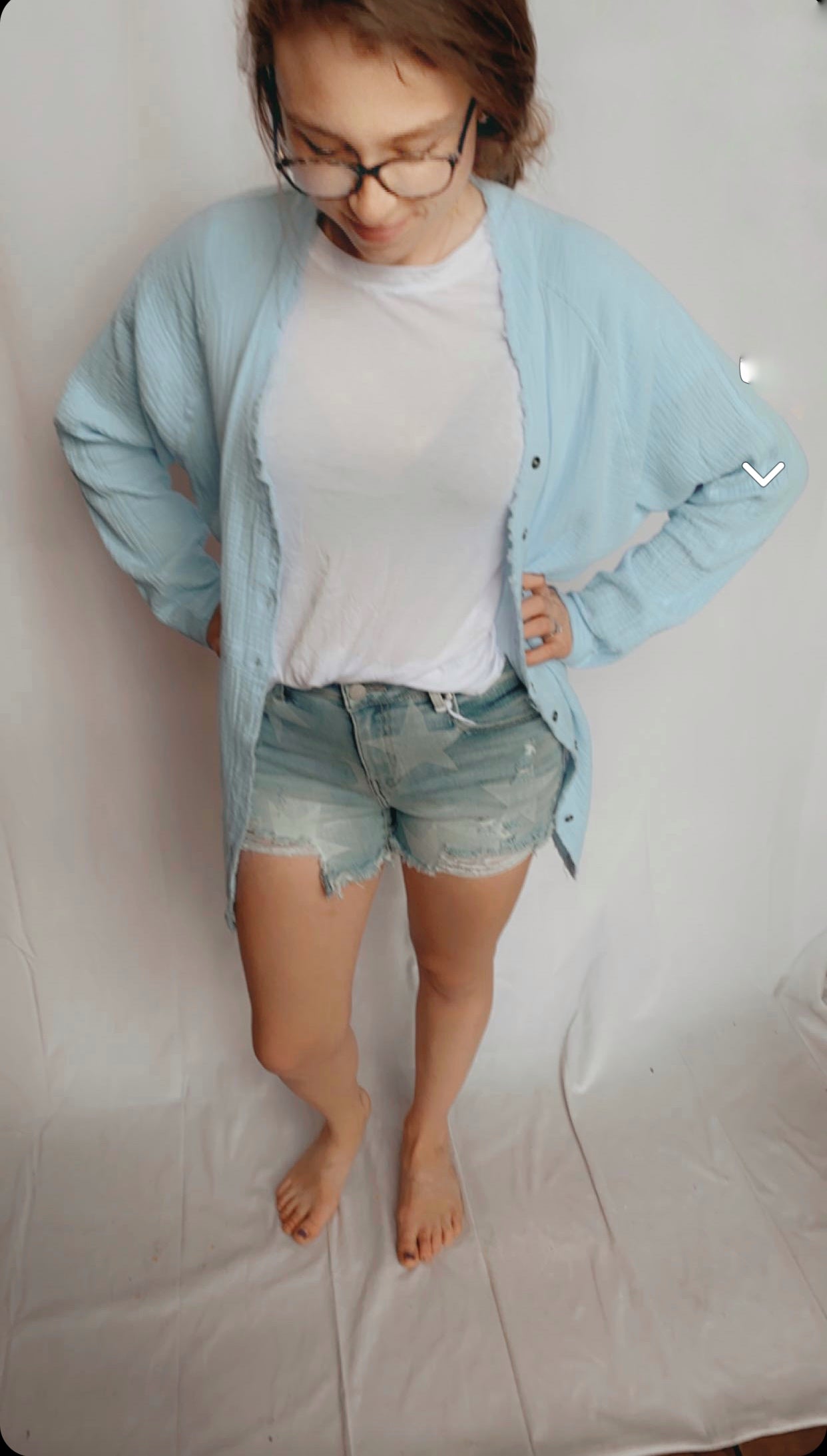 Airy Blue Gauze Shirt