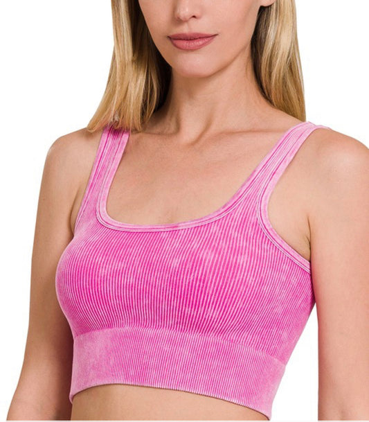 Hot Pink Cropped Tank Top