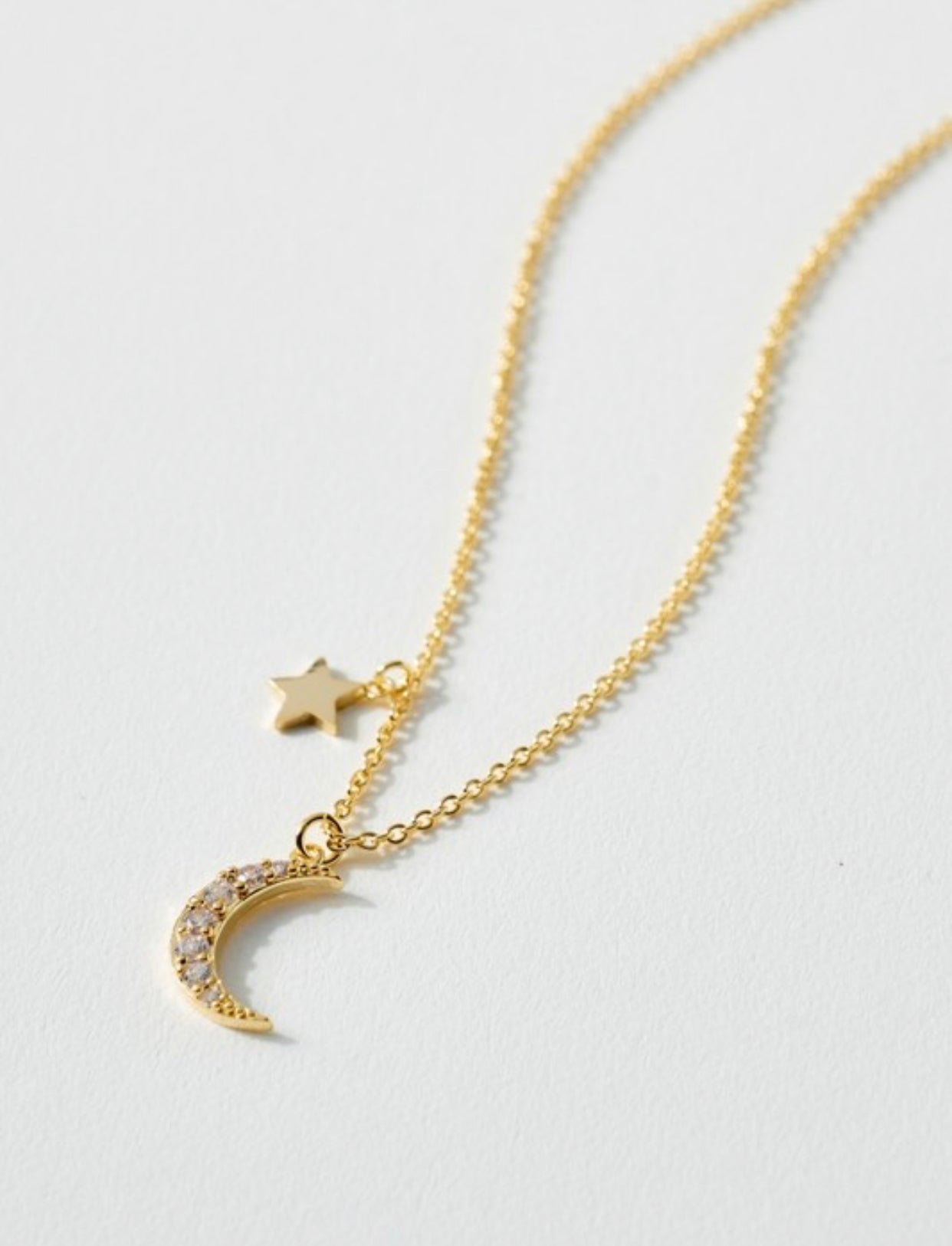 Moon and Star Necklace