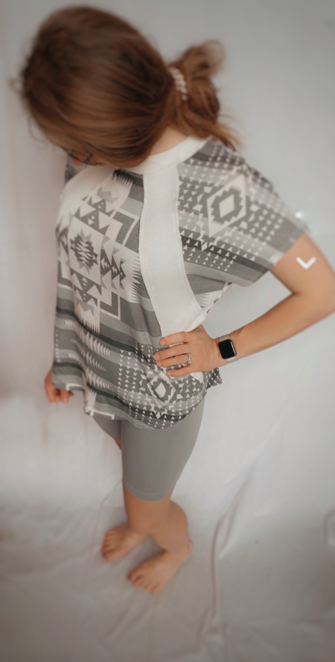 Grey Aztec Top