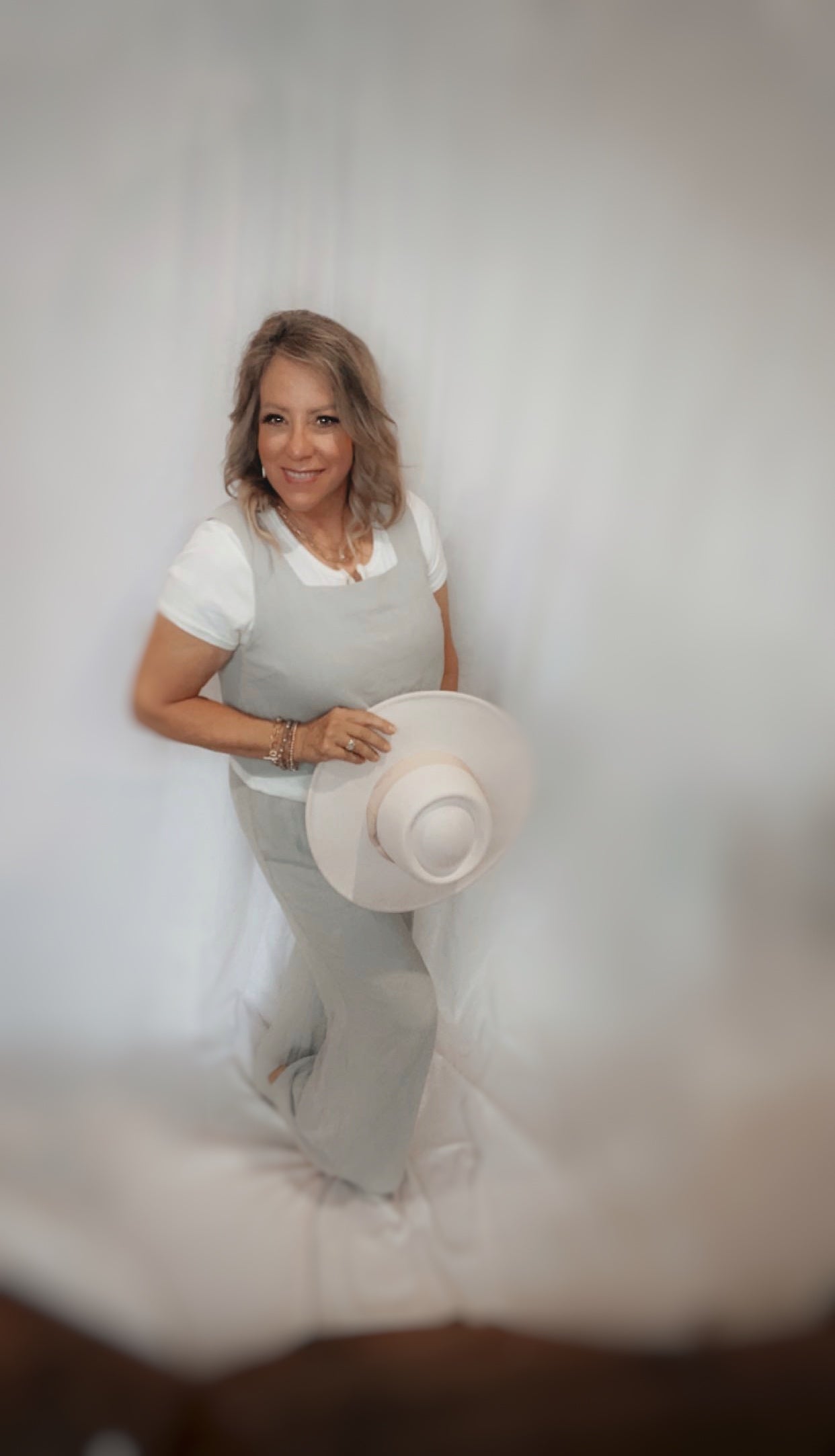 Soft White Henley Crop Top