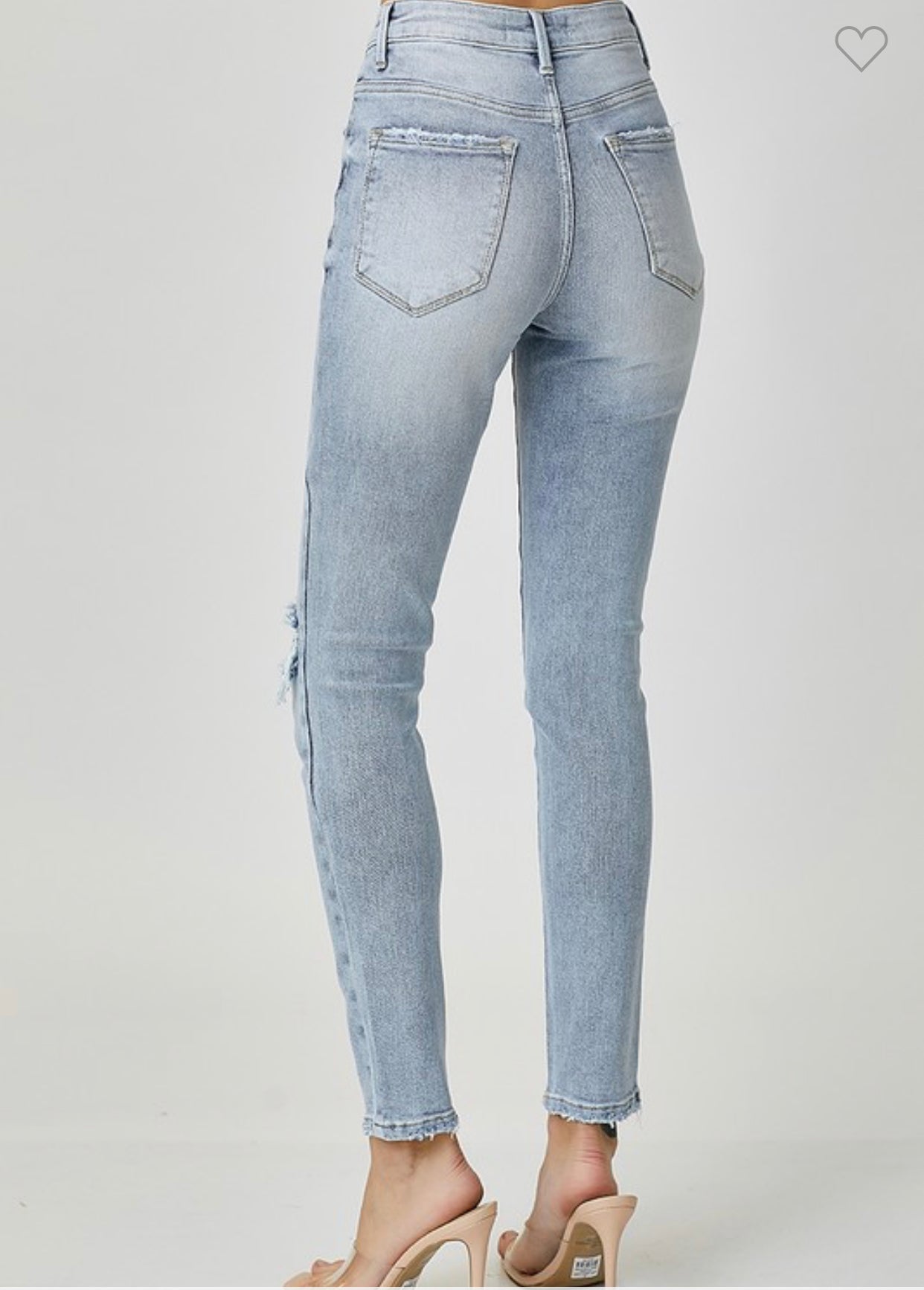 Risen High-Rise Crossover Relaxed Skinny Jeans