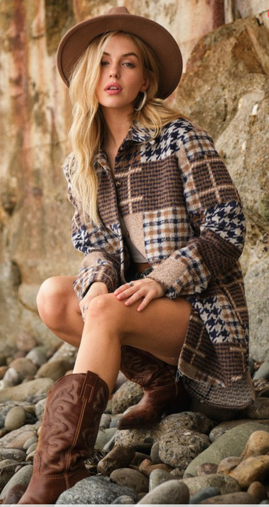 Plaid and Houndstooth Shacket