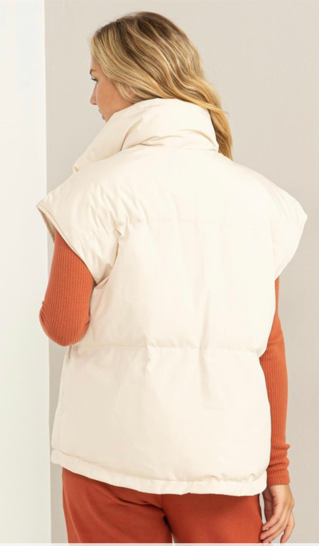 Cream Puffer Vest