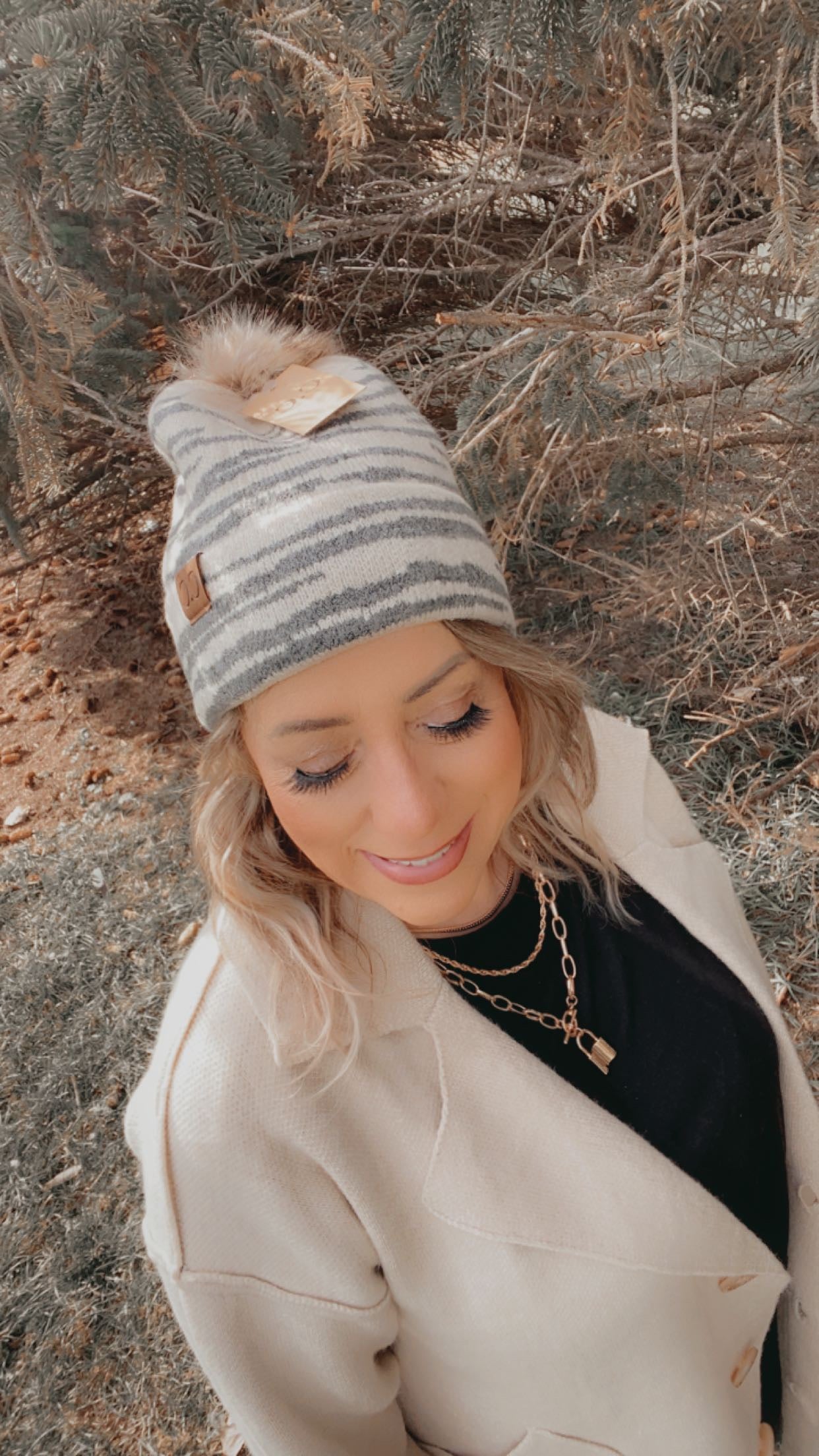 CC Zebra Print Beanie