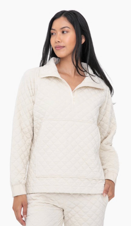 Cozy Quilted Jersey Pullover