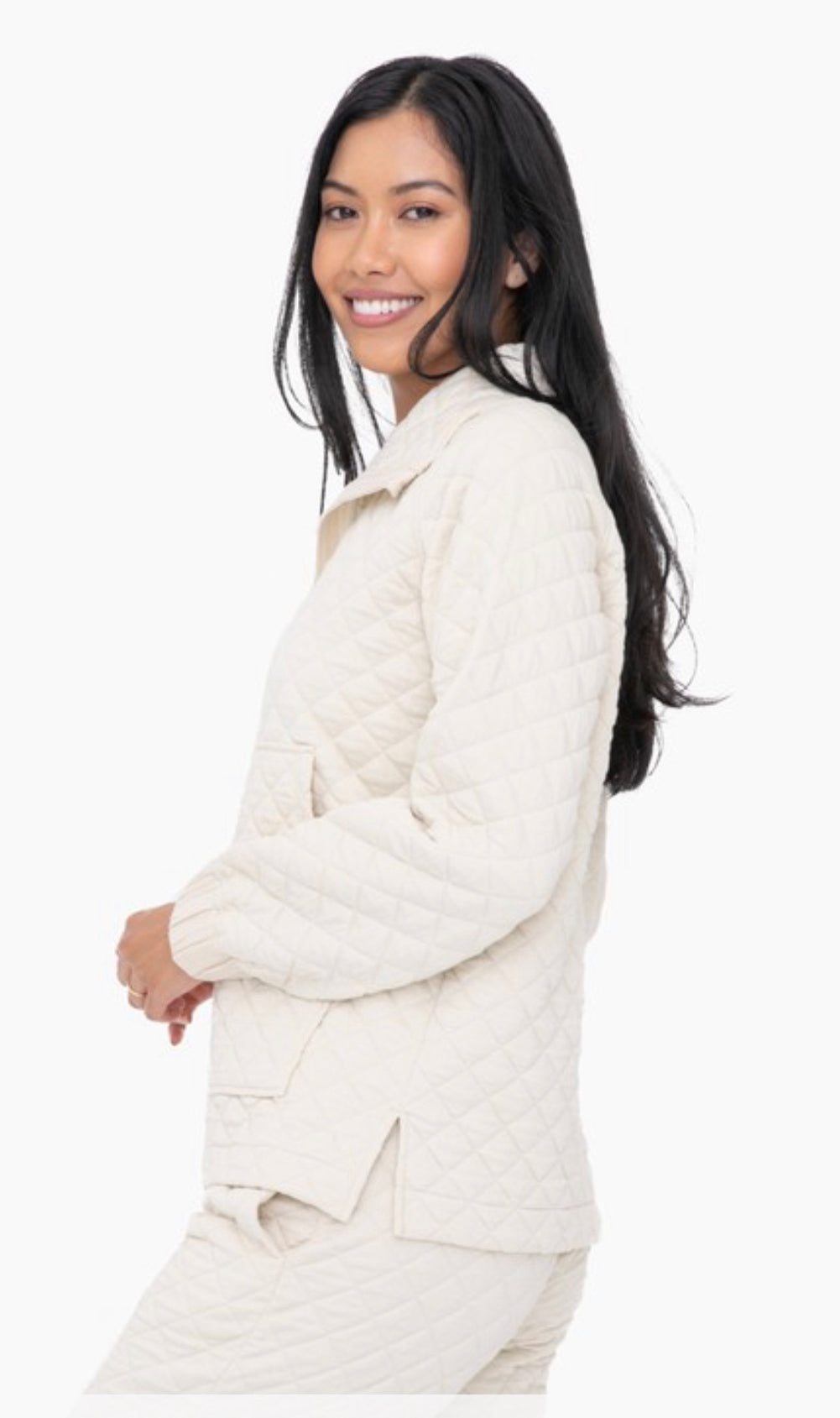 Cozy Quilted Jersey Pullover