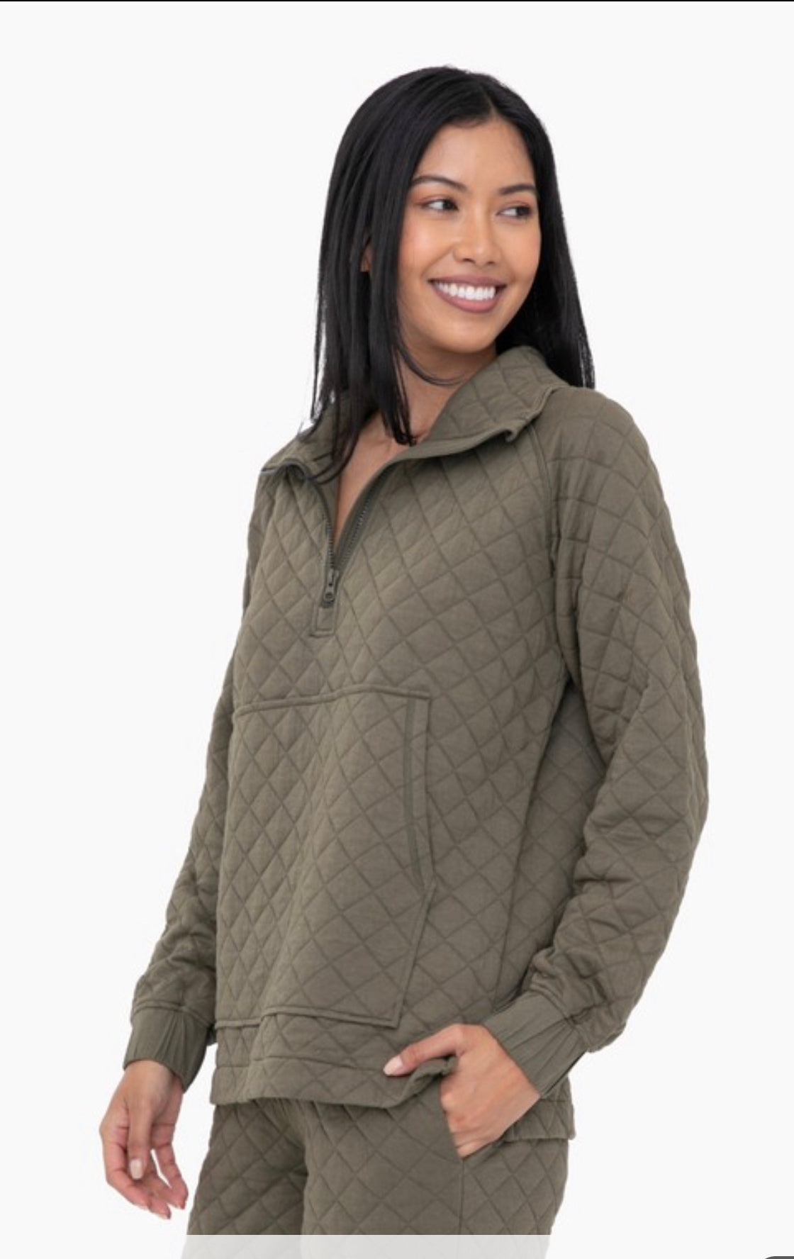 Cozy Quilted Jersey Pullover