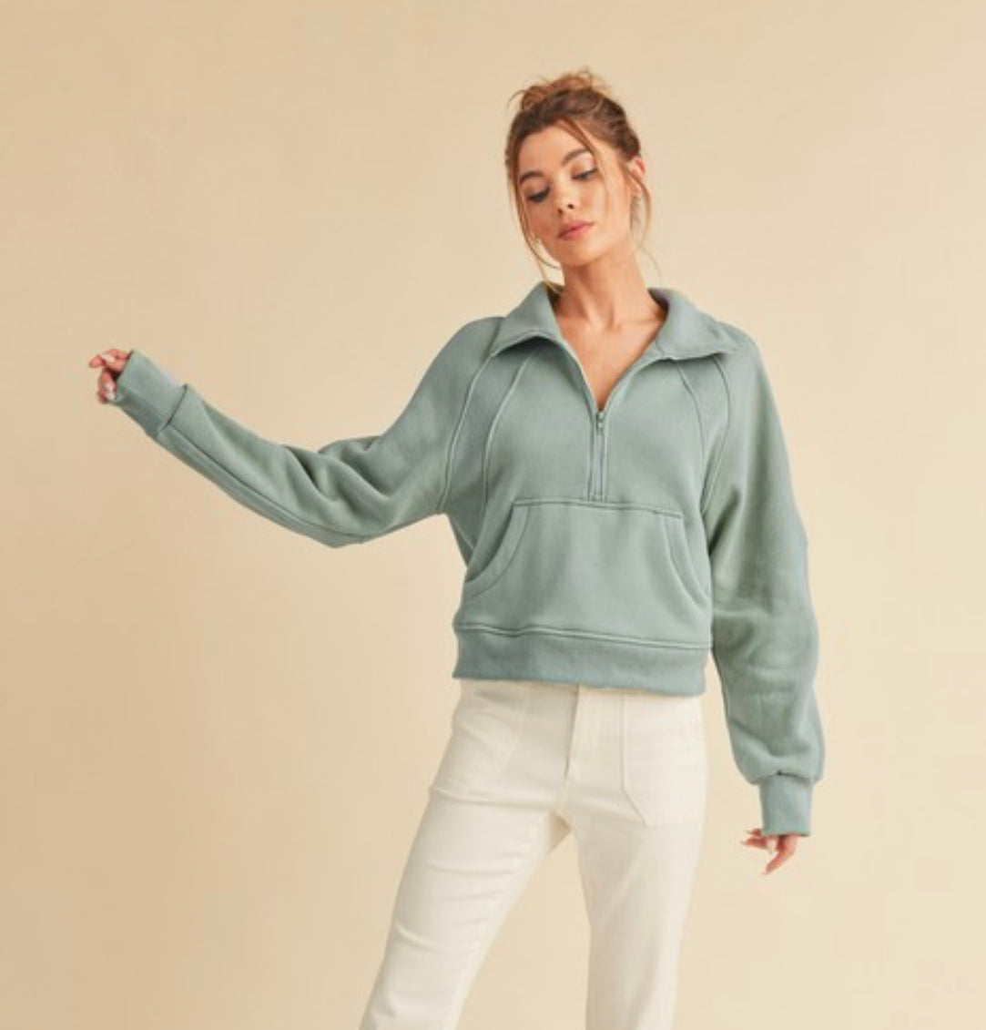 Dove Half Zip Sweatshirt