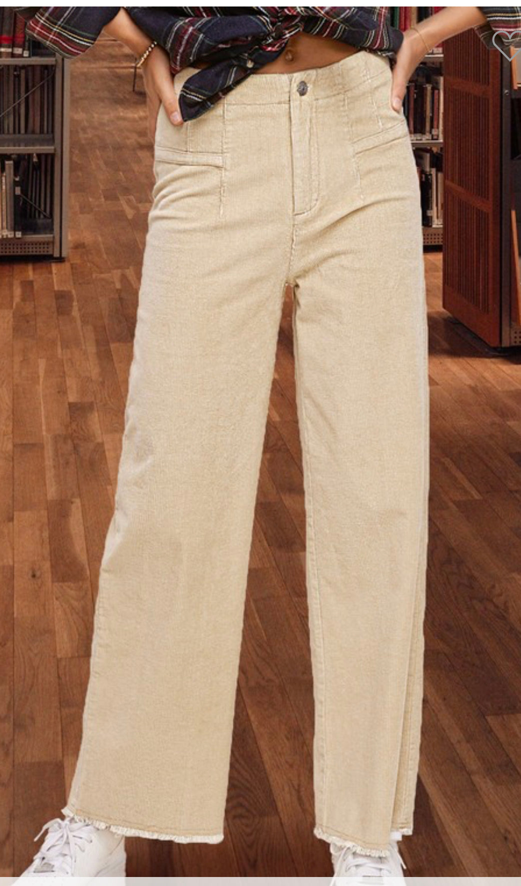 Mineral Washed Corduroy Straight Leg Jeans