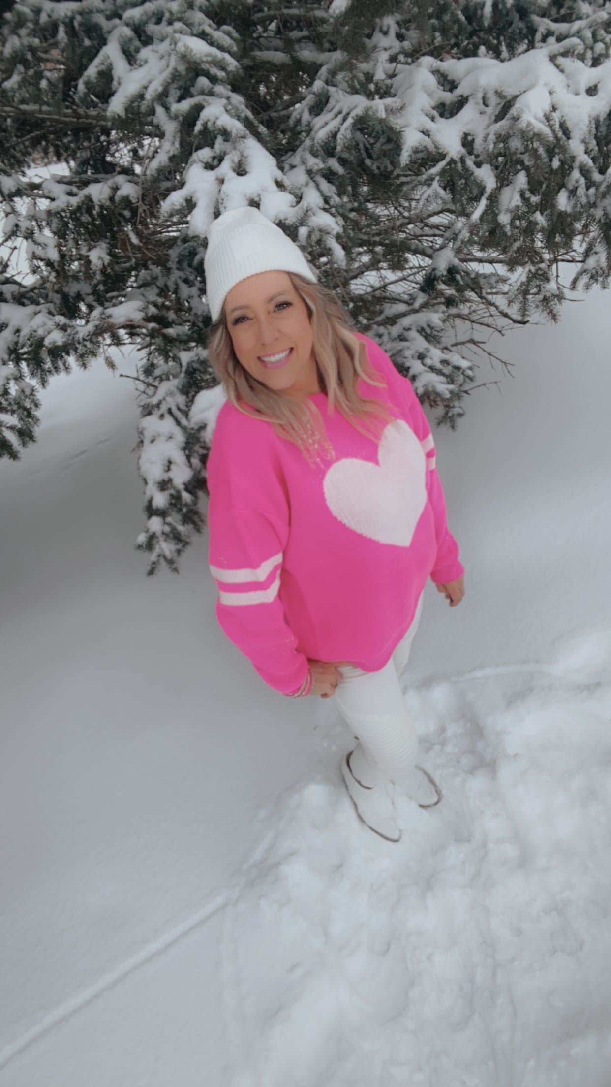 Hot Pink Heart Sweater