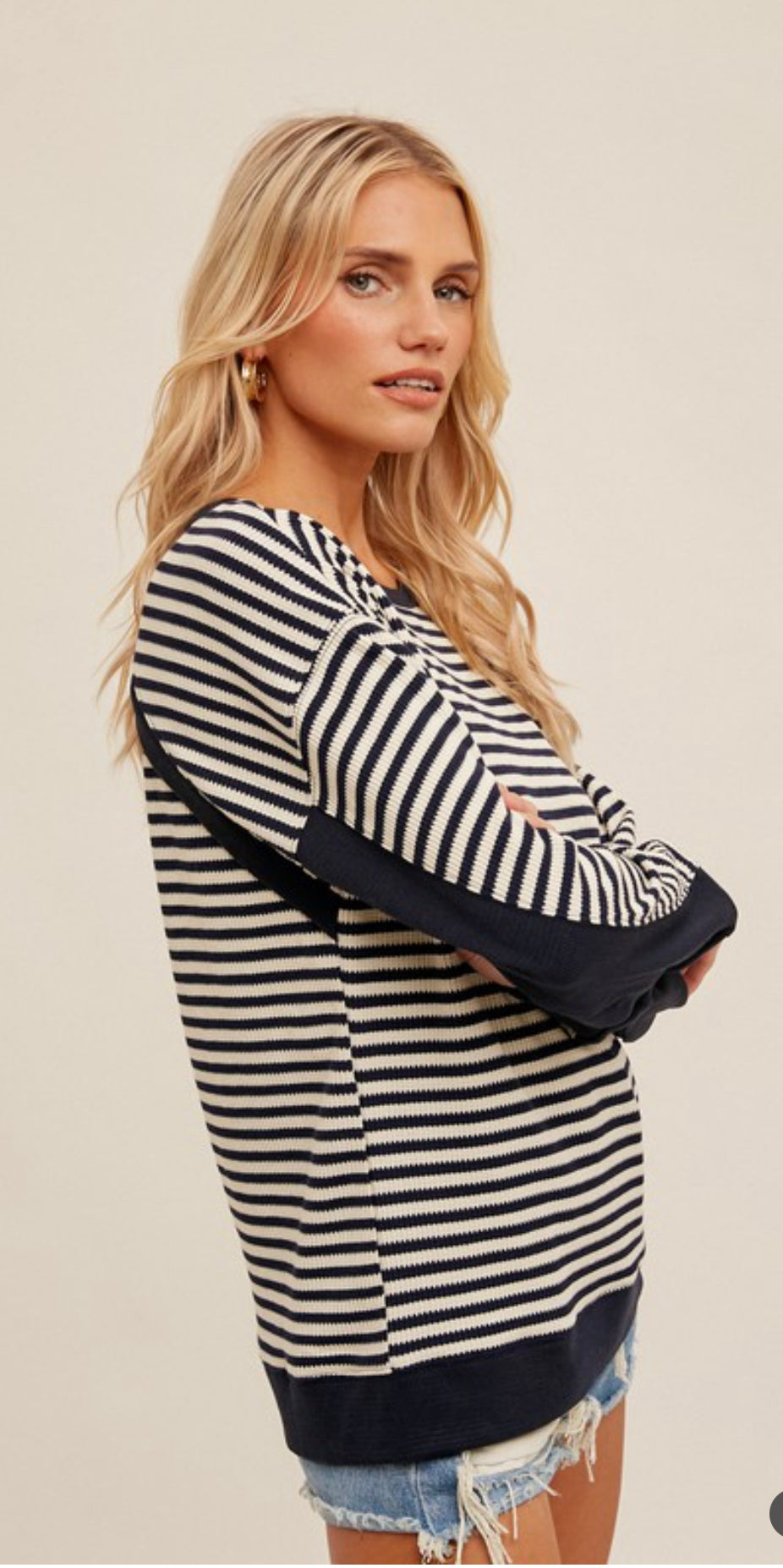 Thermal Open Back Stripe Top