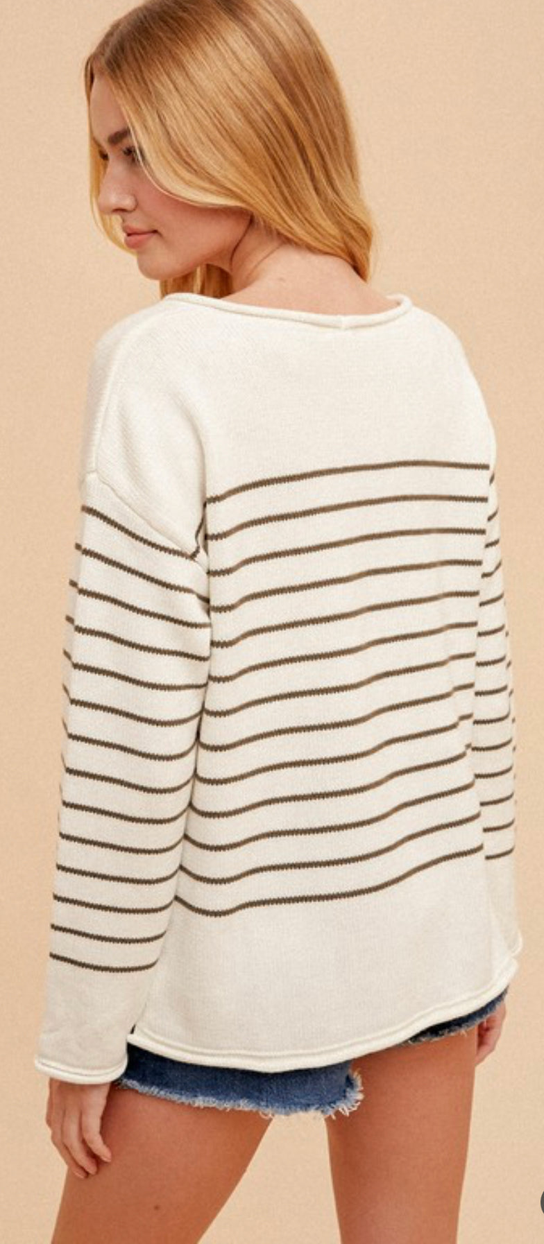 Olive Striped Sweater