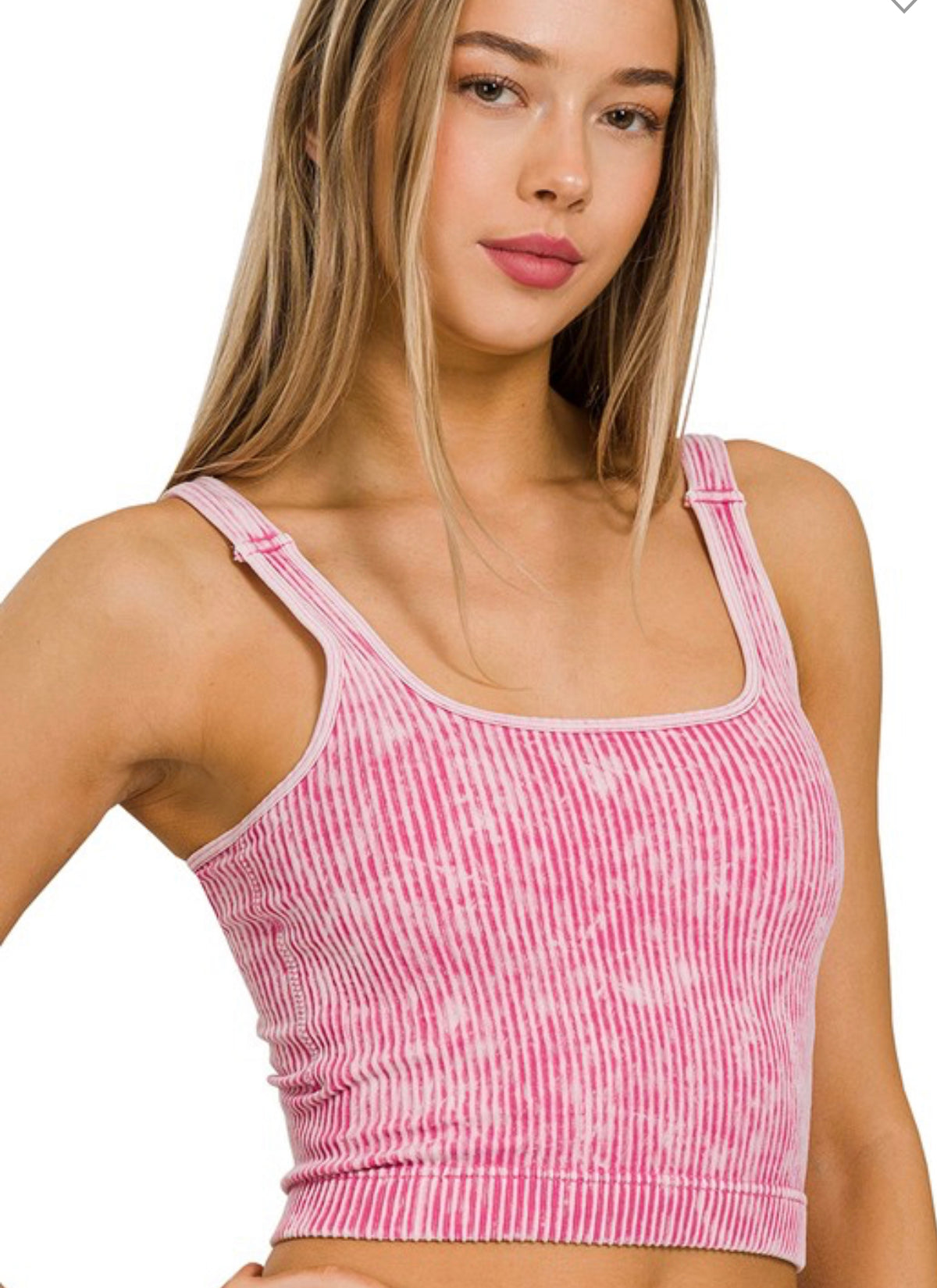 Washed Ribbed Tank Top