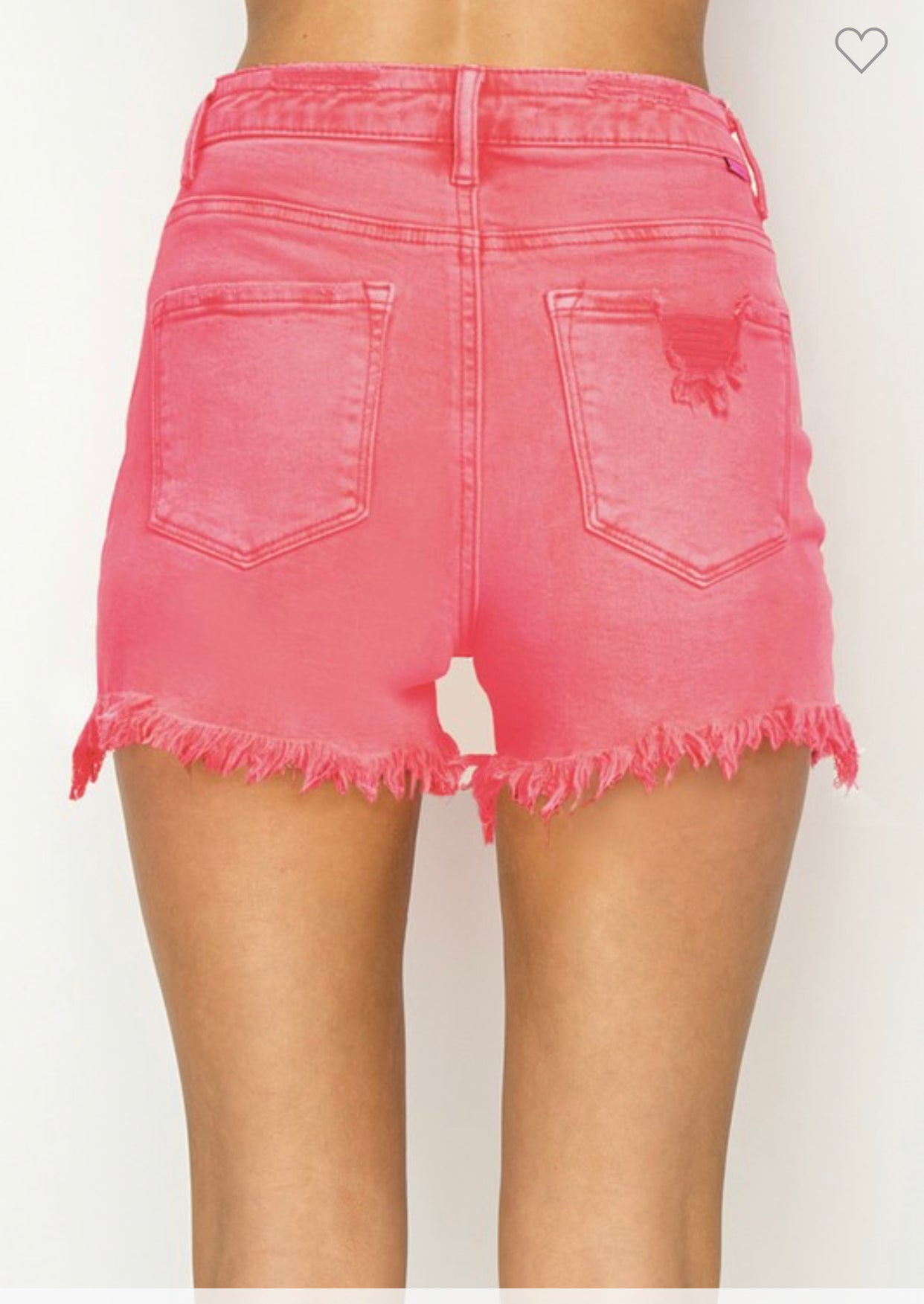 Risen Hot Pink Distressed Shorts