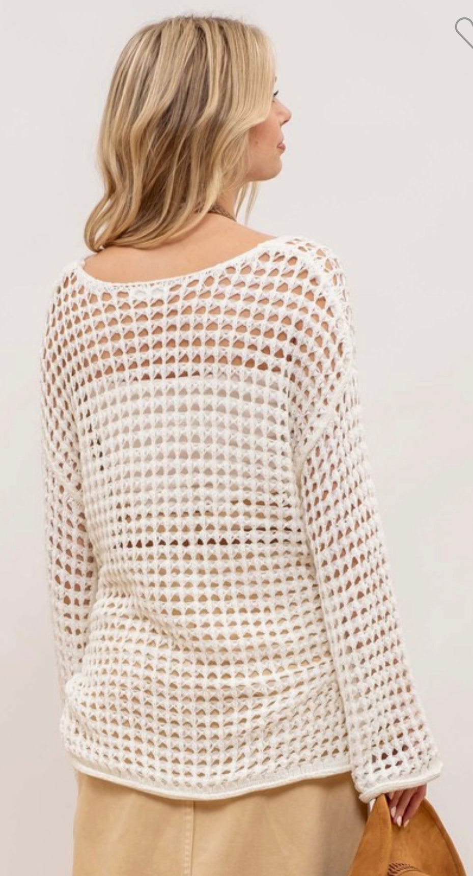 Oversized Sheer Crochet Pullover