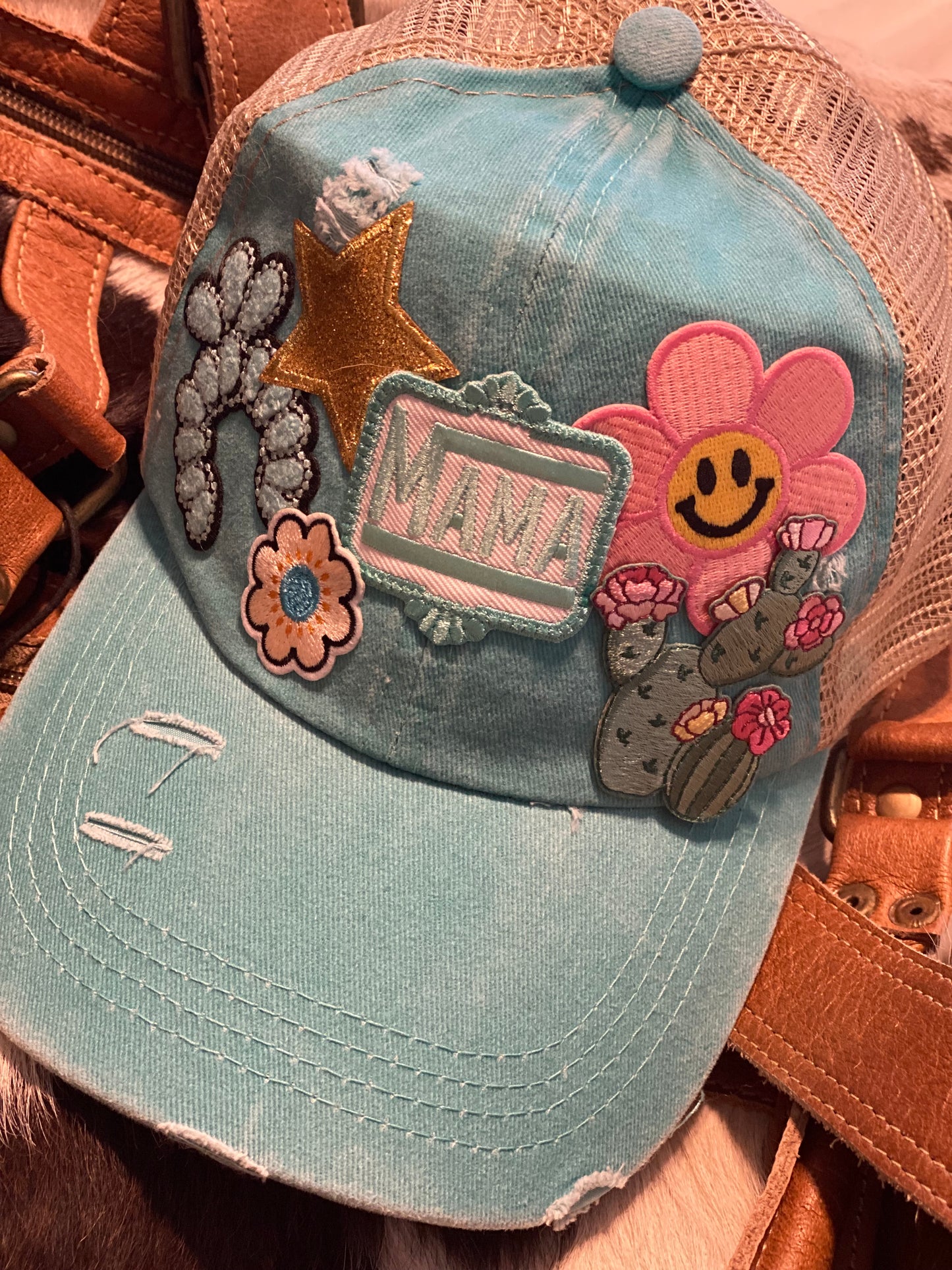 Turquoise Mama Trucker Cap