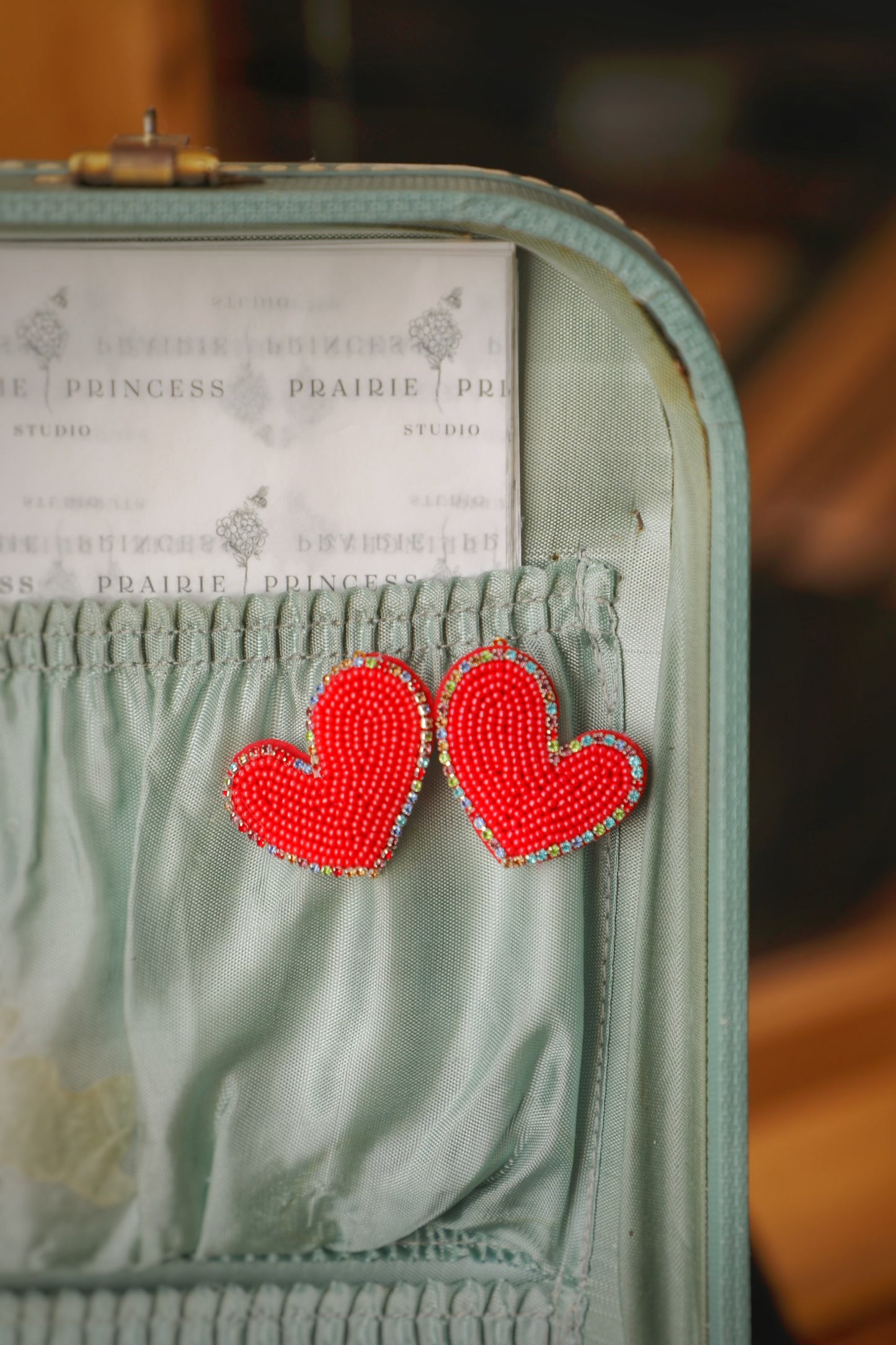 Styled By Kate Red Heart Seed Bead Earrings