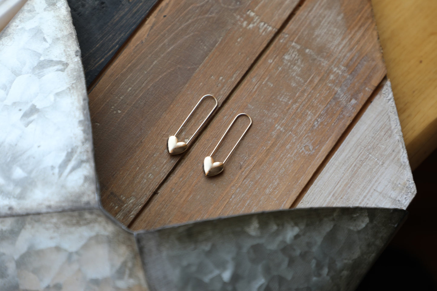 Style By Kate Safety Pin Heart Earrings