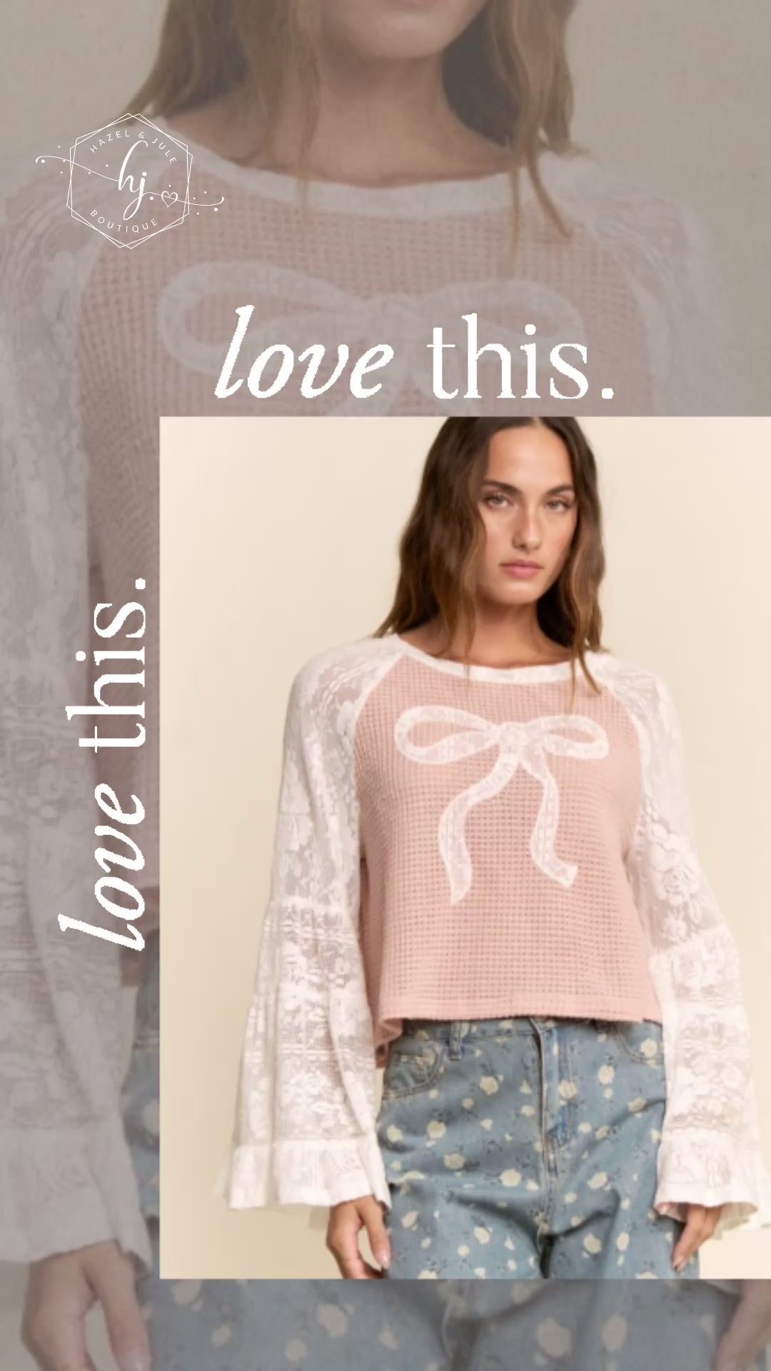 Waffle Knit Embroidered Lace Bow Top – Hazel and Jule Boutique
