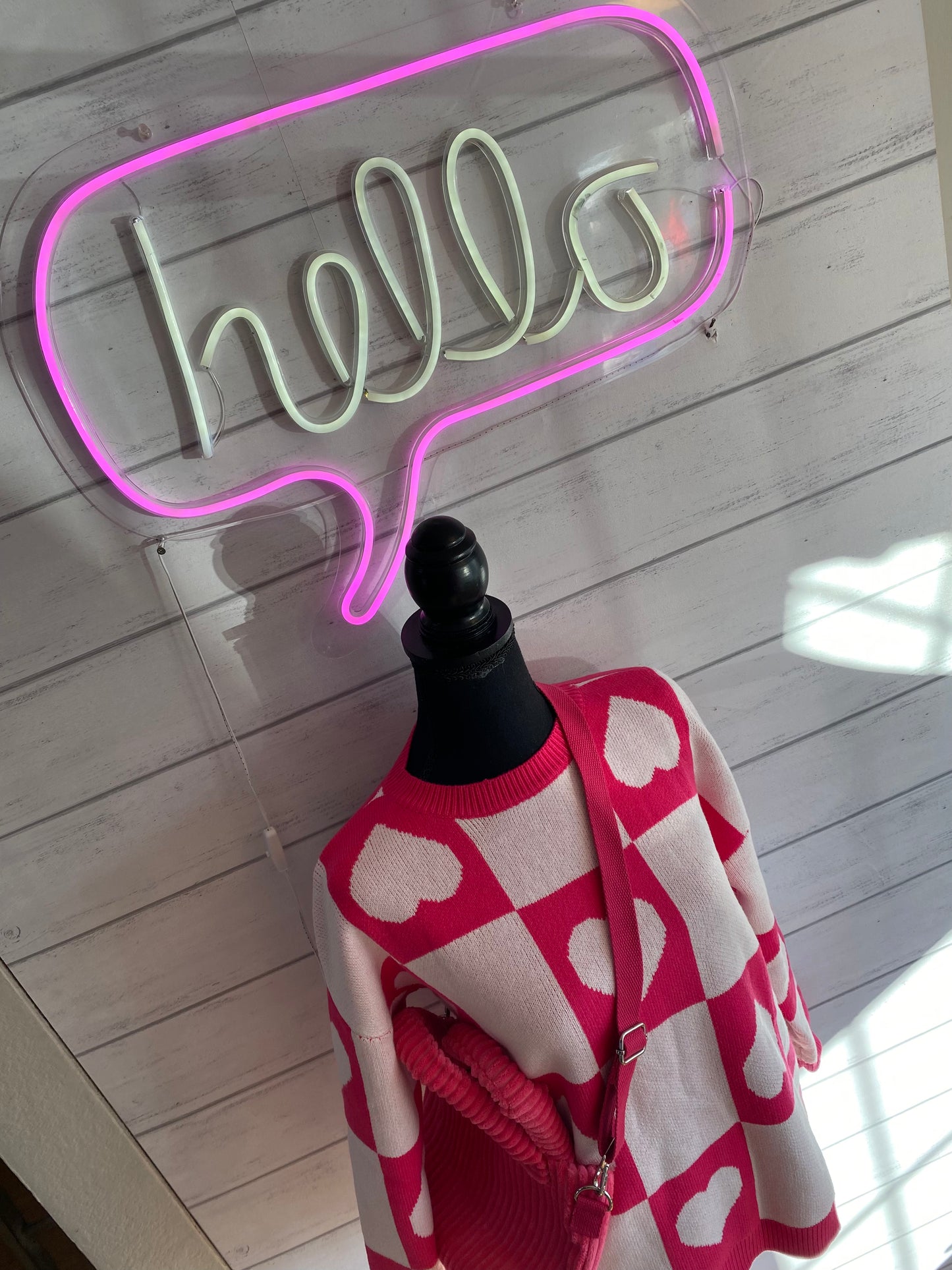 Checkered Heart Sweater
