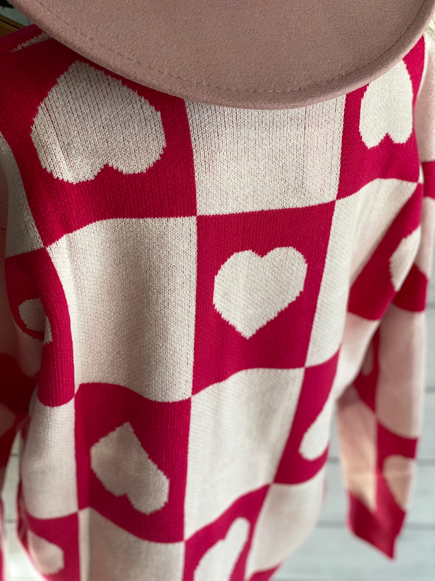 Checkered Heart Sweater