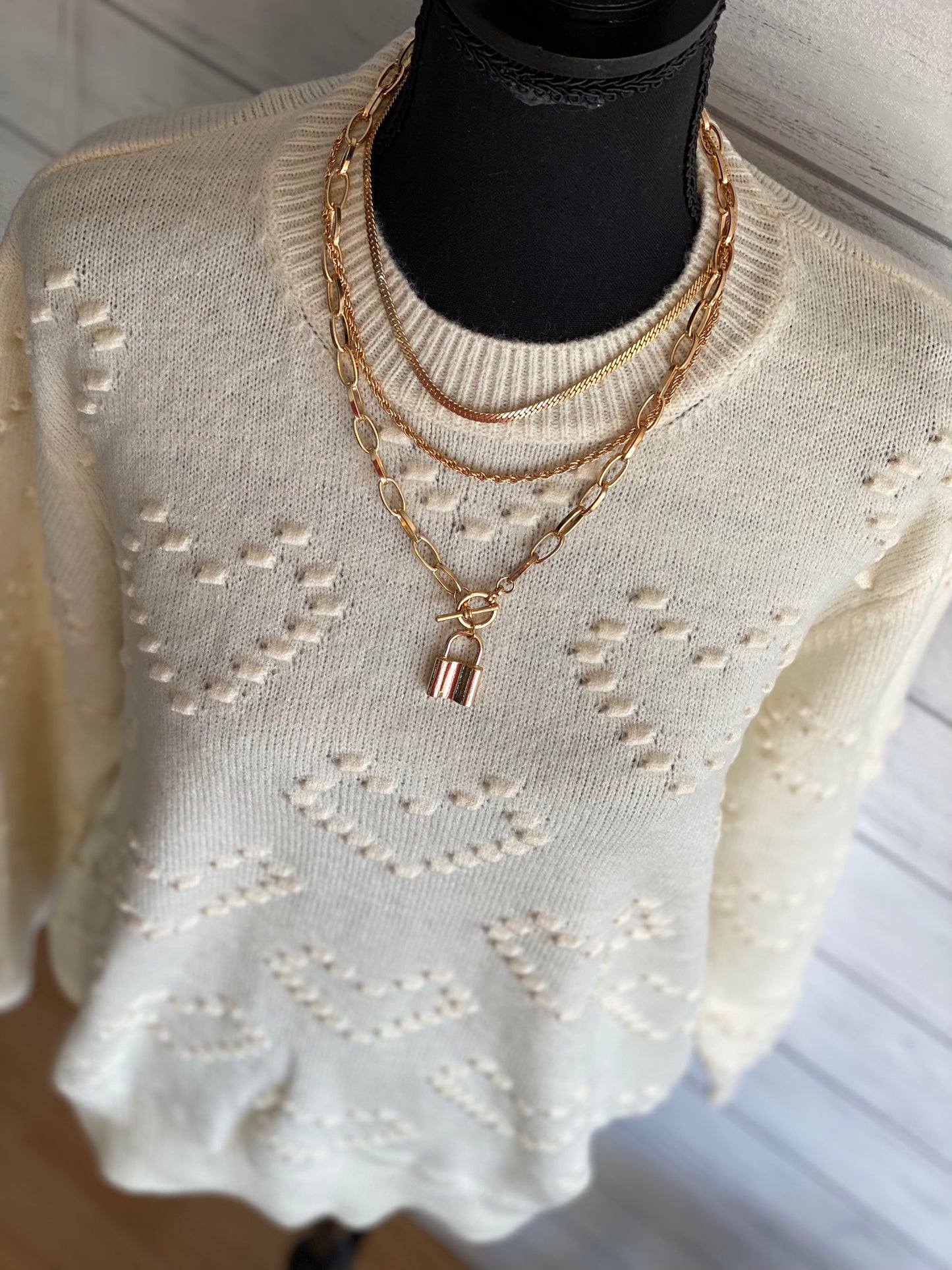 Long sleeved Raised Heart Sweater