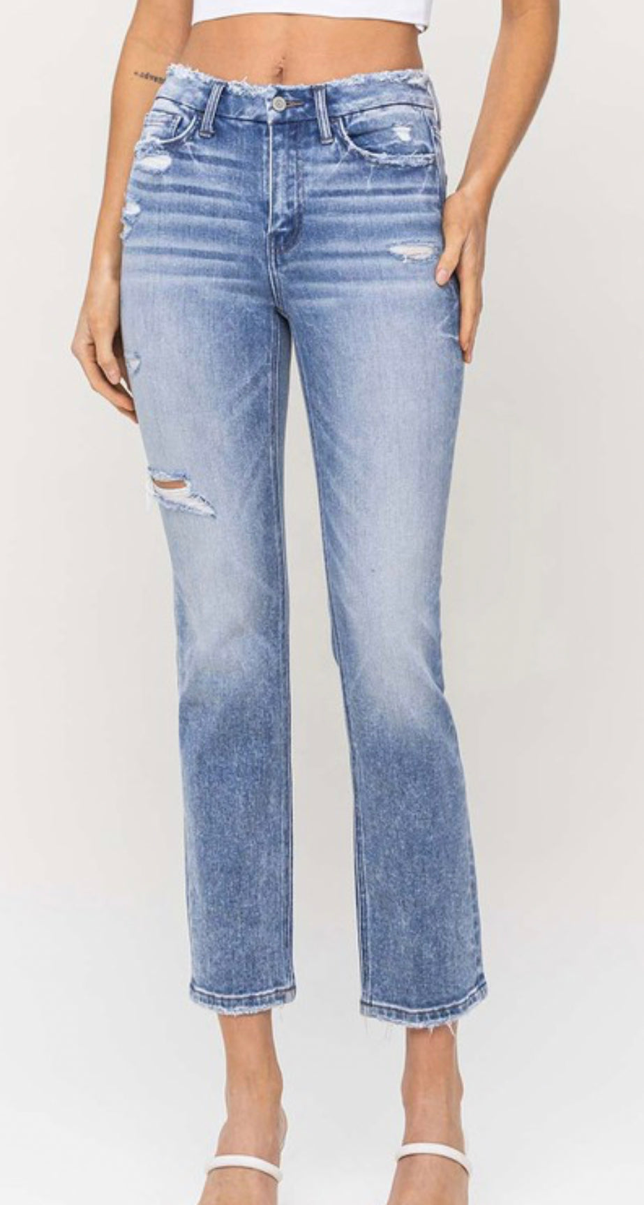 Flying Monkey Crop Slim Straight Jeans