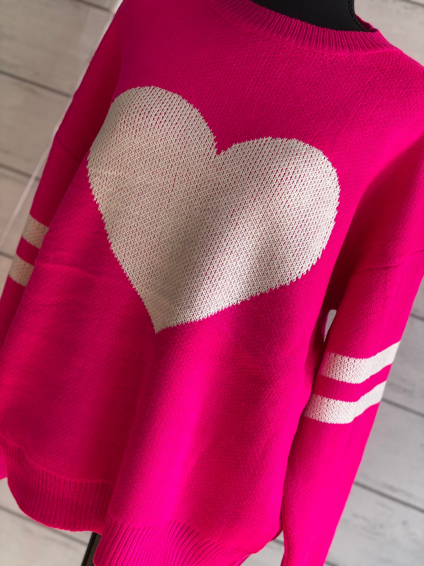 Hot Pink Heart Sweater