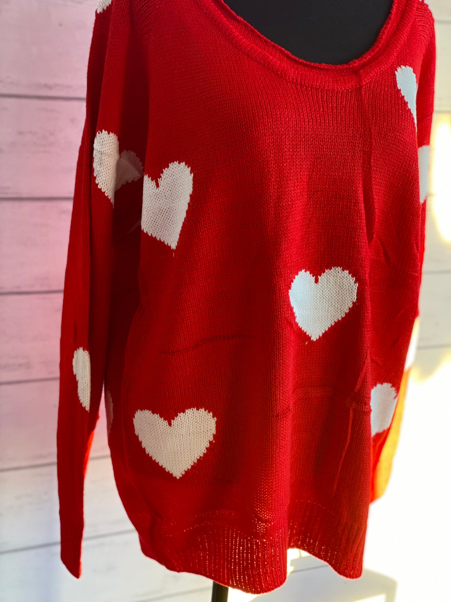 Long Sleeve Red Heart Sweater