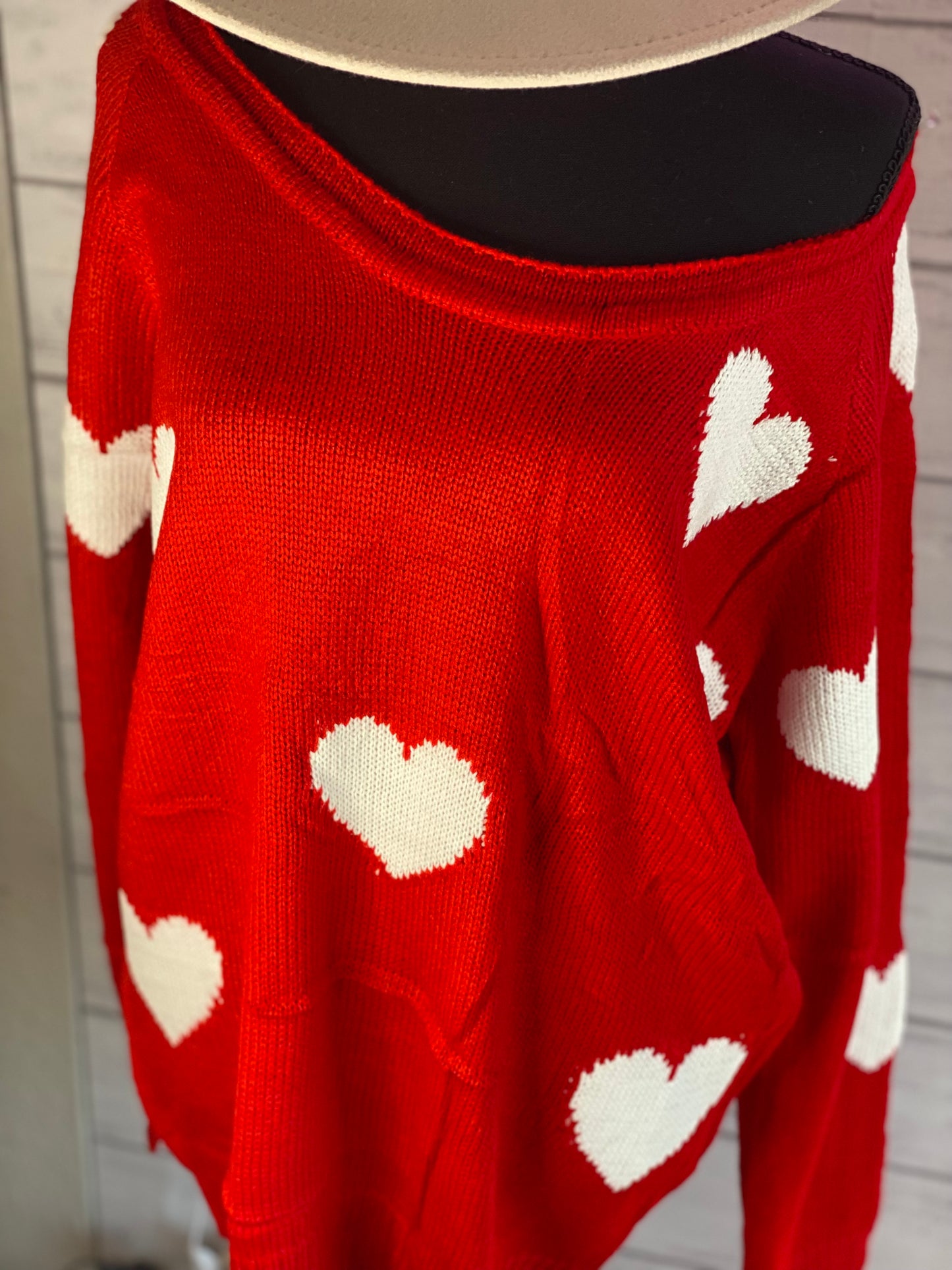 Long Sleeve Red Heart Sweater