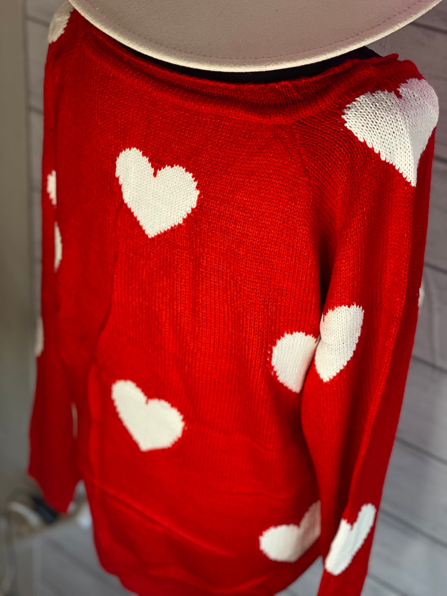 Long Sleeve Red Heart Sweater