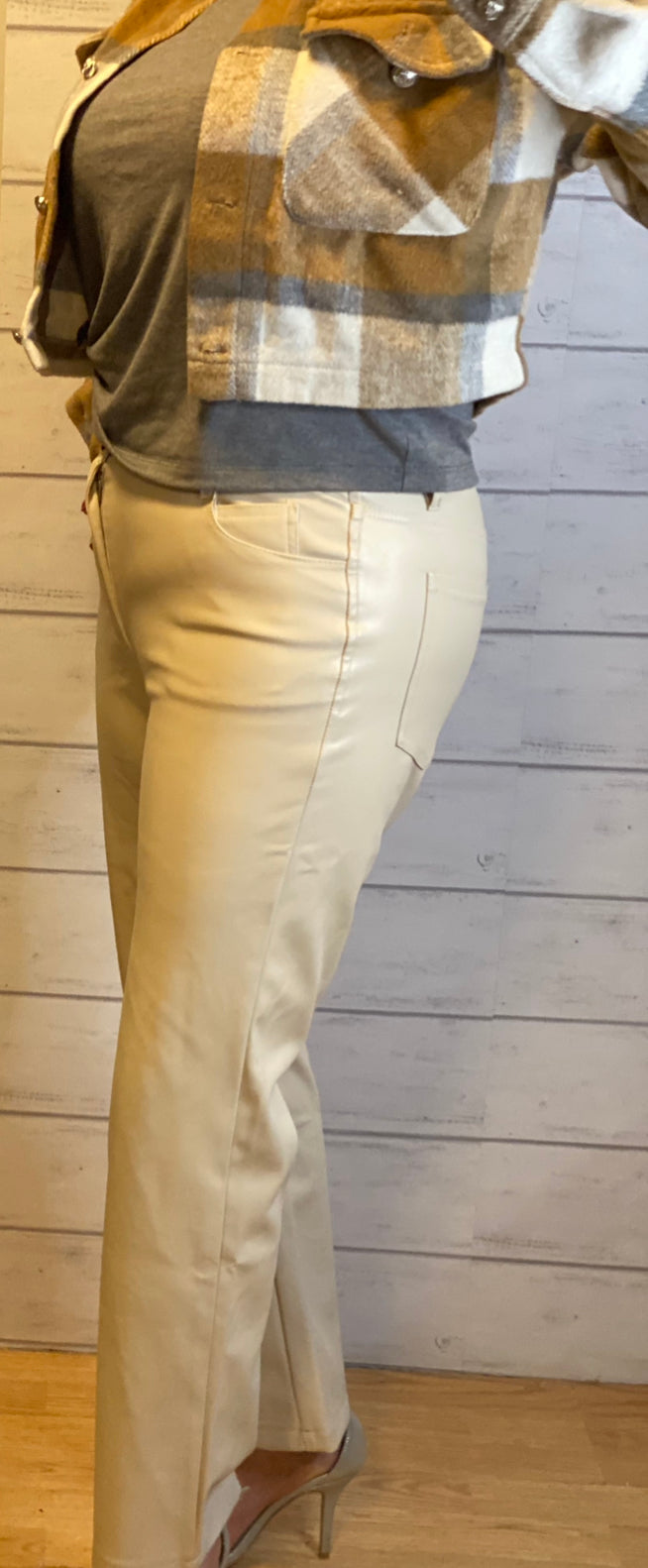 Faux Leather Straight Pants