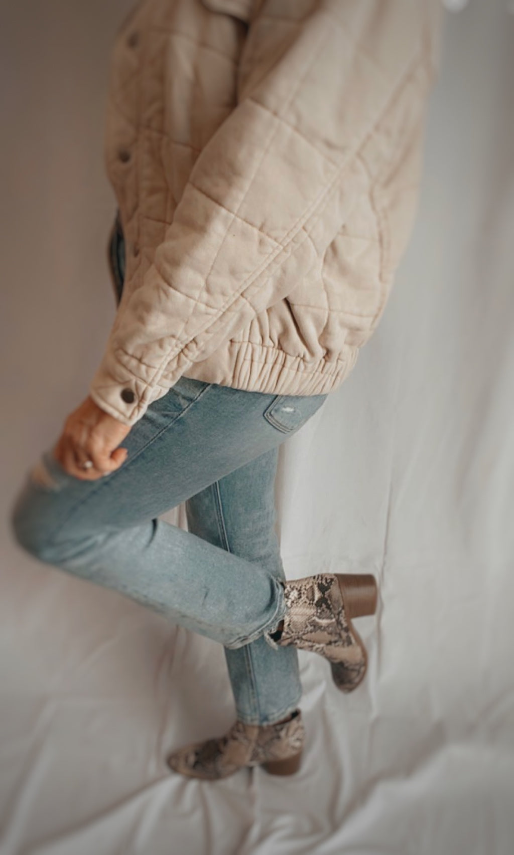 Stone Washed Quilted Jacket