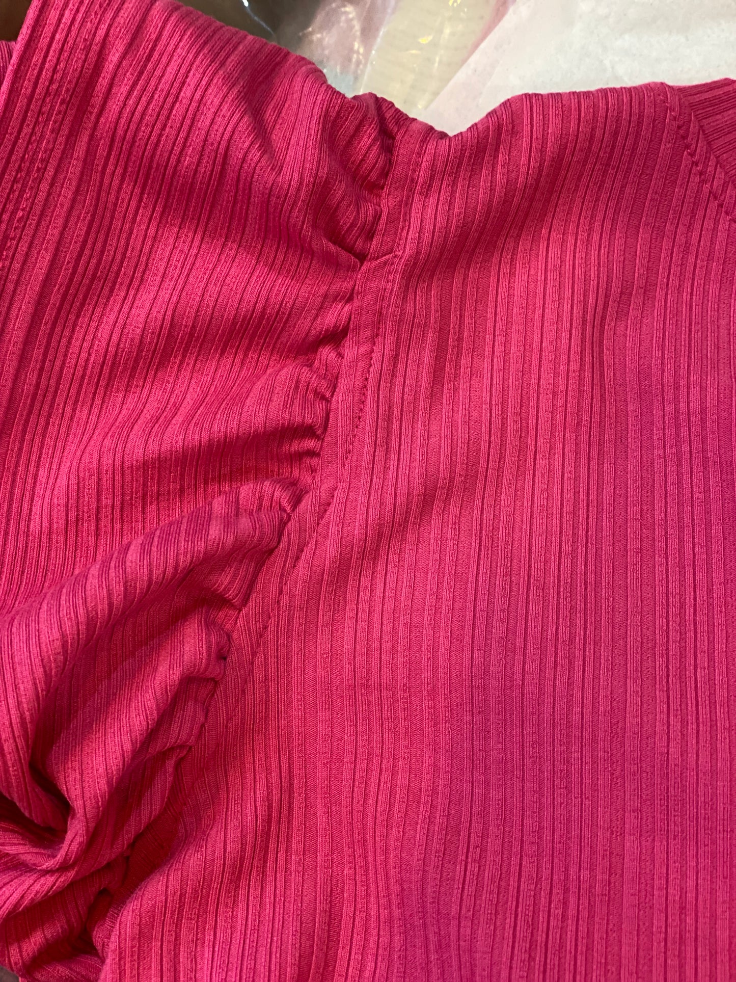 Hot Pink Frill Sleeve Top